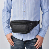 Stylish Waist Bag Genuine Leather Top Layer Cowhide Classic Belt Bag For Men Women, Sports Casual Fanny Pack, Business Cash Bag