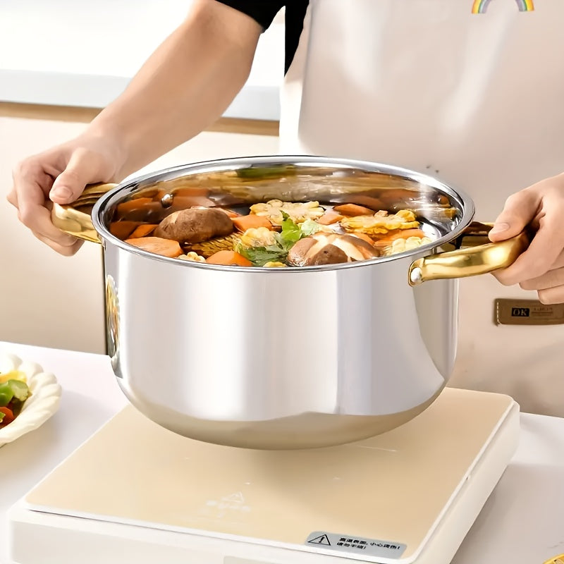 10 Pieces Stainless Steel Pot Set With Lid, Colorful Soup Pot Combination, 5-piece Pot Set And 5-piece Pot Lids , Cooking Pot, Soup Pot, Capped Pot Set, Boxed Pot Set, Cooking Pot Set, Kitchen Tools, Ideal Gift For Housewarmi