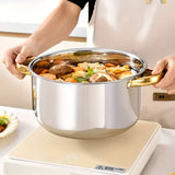 10 Pieces Stainless Steel Pot Set With Lid, Colorful Soup Pot Combination, 5-piece Pot Set And 5-piece Pot Lids , Cooking Pot, Soup Pot, Capped Pot Set, Boxed Pot Set, Cooking Pot Set, Kitchen Tools, Ideal Gift For Housewarmi