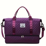 Large Capacity Travel Duffel Bag in Oxford Fabric, Portable Sports Gym Storage Bag, Weekend Overnight Bag for Women