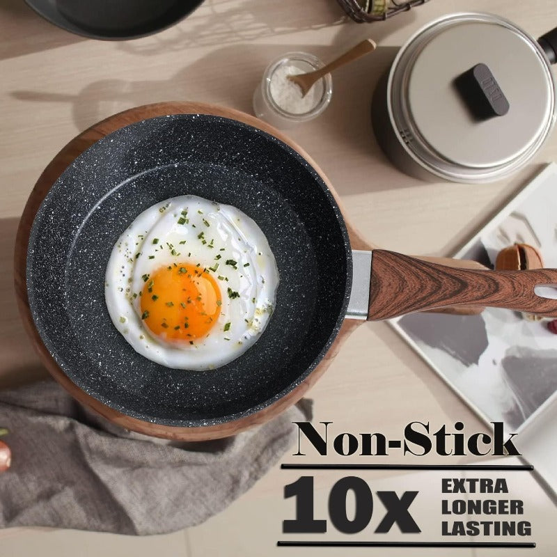 Kitchen Induction Cookware and Bakeware Set - 30 Piece Black Granite Cooking Pans Set Non-Stick Pots and Pans Set