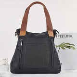 Large Capacity Canvas Tote Bag, Durable Lightweight Crossbody Bag, Casual Practical Commuter Bag
