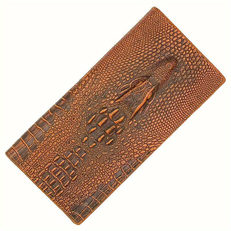 1pc Faux Leather Retro Clutch Bag, Classic Trendy Three-Fold Long Wallet