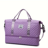 Large Capacity Travel Duffel Bag in Oxford Fabric, Portable Sports Gym Storage Bag, Weekend Overnight Bag for Women
