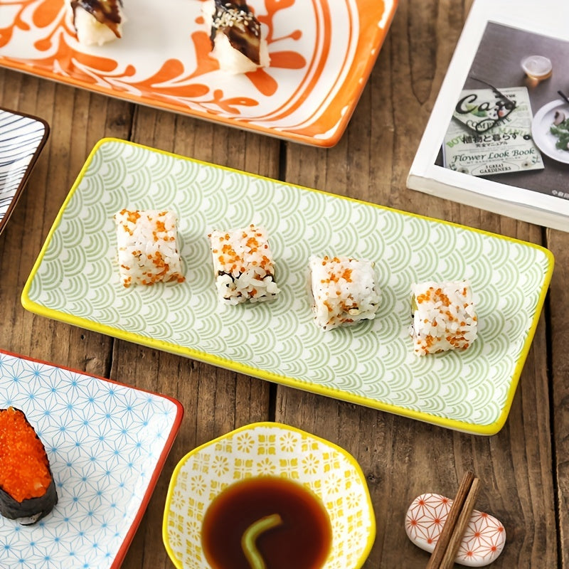 2 Pcs Ceramic Dinner Plate, 9.8" Rectangular Plates, For Dessert, Appetizers, Sushi, Wings, Dumplings, Fruit, Microwave Oven Dishwasher Safe, For Thanksgiving, Halloween, Christmas, Birthday Party, Wedding And Other Activitie