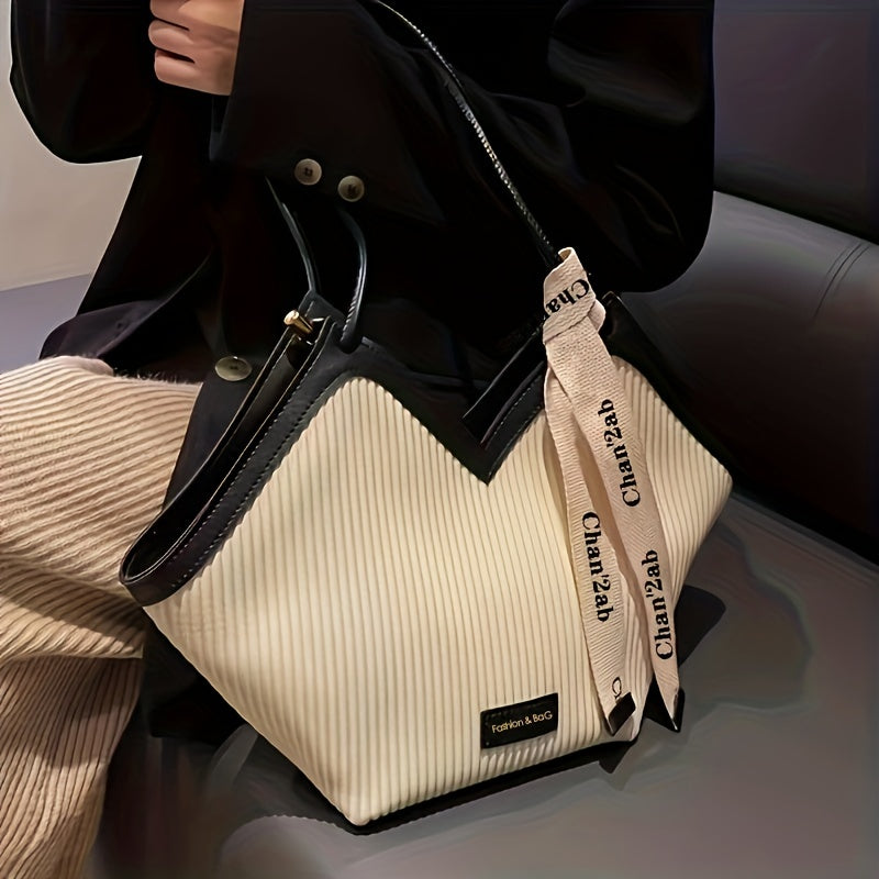 Love Design Tote Bag, Trendy Large-capacity Shoulder Bag, Faux Leather Simple Bag For Work - For Women - Suitable for Office, Shopping, Travel - Perfect Gift for Fashionistas