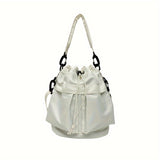 Luxury Large Capacity Drawstring Crossbody Bag - Women's Nylon Shoulder Bag for Daily Use - Spacious, Stylish, and Practical Tote Bag with Adjustable Strap