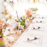 175 PCS Clear Gold Plastic Plates, Gold Plastic Dinnerware Sets Includes: 25 Dinner Plates, 25 Salad Plates, 25 Pre Rolled Napkins with Gold silverware, 25 Cups 9 OZ, Perfect for Wedding and Party (gold/rose gold), Hand washa