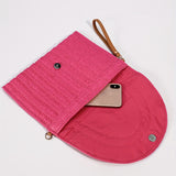 Trendy Fringe Straw Clutch Bag - Fashionable Woven Design with Secure Flap Magnet Closure - Stylishly Versatile Solid Color Purse & Wristlet