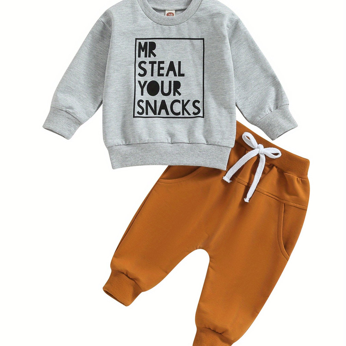 Toddler Boys 2PCS Pants Sets Long Sleeve Letter Print Sweatshirt Tops and Drawstring Pants Sets
