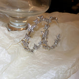 Sterling Silver Exaggerated Butterfly Shaped Hoop Earrings - Statement Jewelry for Women with Unique Personality and Temperament, Elegant Ear Accessories with Delicate Needle Details, Perfect for Everyday Wear or Special Occa