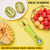 4-Piece Fruit Carving Knife Set - Stainless Steel Watermelon Slicer, Melon Baller Scoop, Seed Remover, Peeler - Multifunctional Fruit Shaping Kitchen Gadgets for Fruit Preparation & Decoration