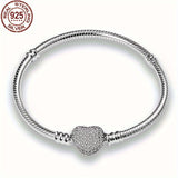 925 Silver Everlasting Heart Bracelet Fit Charm Bead DIY Bracelets Women Jewelry For women Gift Silver Gram Weighs 0.35 oz