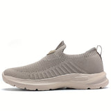 Men's Stylish Slip On Comfy Running Shoes: Breathable & Durable Non-Slip Shock Absorption Sneakers For Jogging, Walking & Hiking!