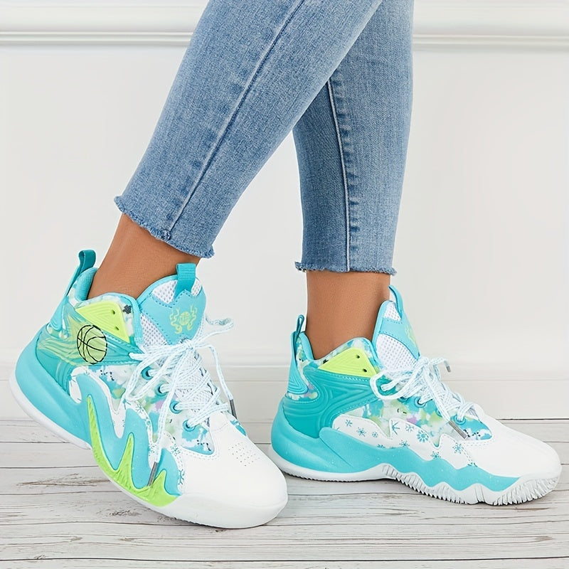 Women's Fashion Color Blocking Running Shoes - Non-Slip, Breathable, Shockproof Basketball Shoes for Comfort and Style!