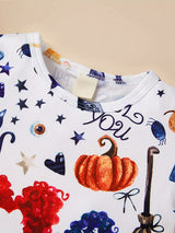 3pcs Baby Girl 1st Halloween Clothes Ruffle Sleeve T Shirt Top+Polka Dot Short+Headband Witch Costume Outfits