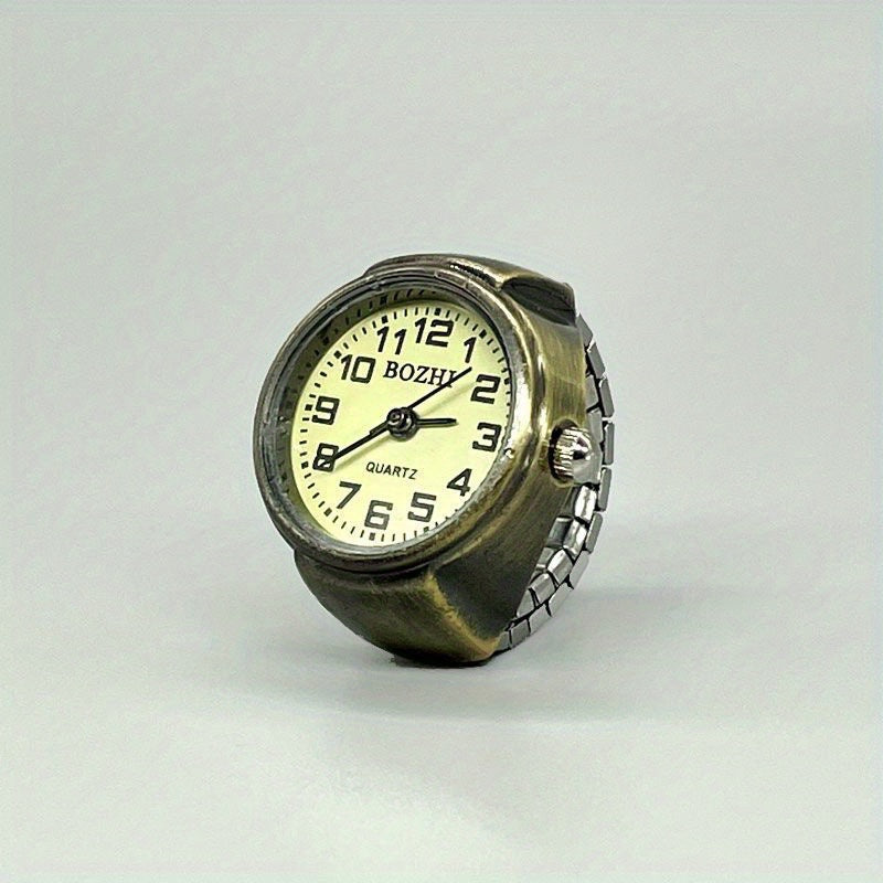 Vintage Mini Finger Ring Watch Roman Numeral Punk Quartz Watch Trendy Couple Finger Ring Watches Accessories
