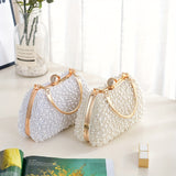 Luxurious Pearlized Evening Clutch Bag - Clutches with Chain Strap, Crossbody & Handheld Style for Women, Perfect for Parties, Banquets, Prom, and Formal Events - Versatile Mini Purse with Elegant Design and Sophisticated Loo