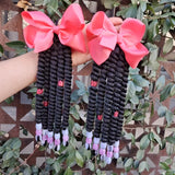 2pcs Delicate Braided Ponytail Hair Extensions - Exquisite Beads Decorations, Twist Dreadlocks Design, Stylish Ponytails, Adorable Hair Bows - Perfect for Girls and Young Women, Ideal for Casual Daily Wear, Leisure Activities