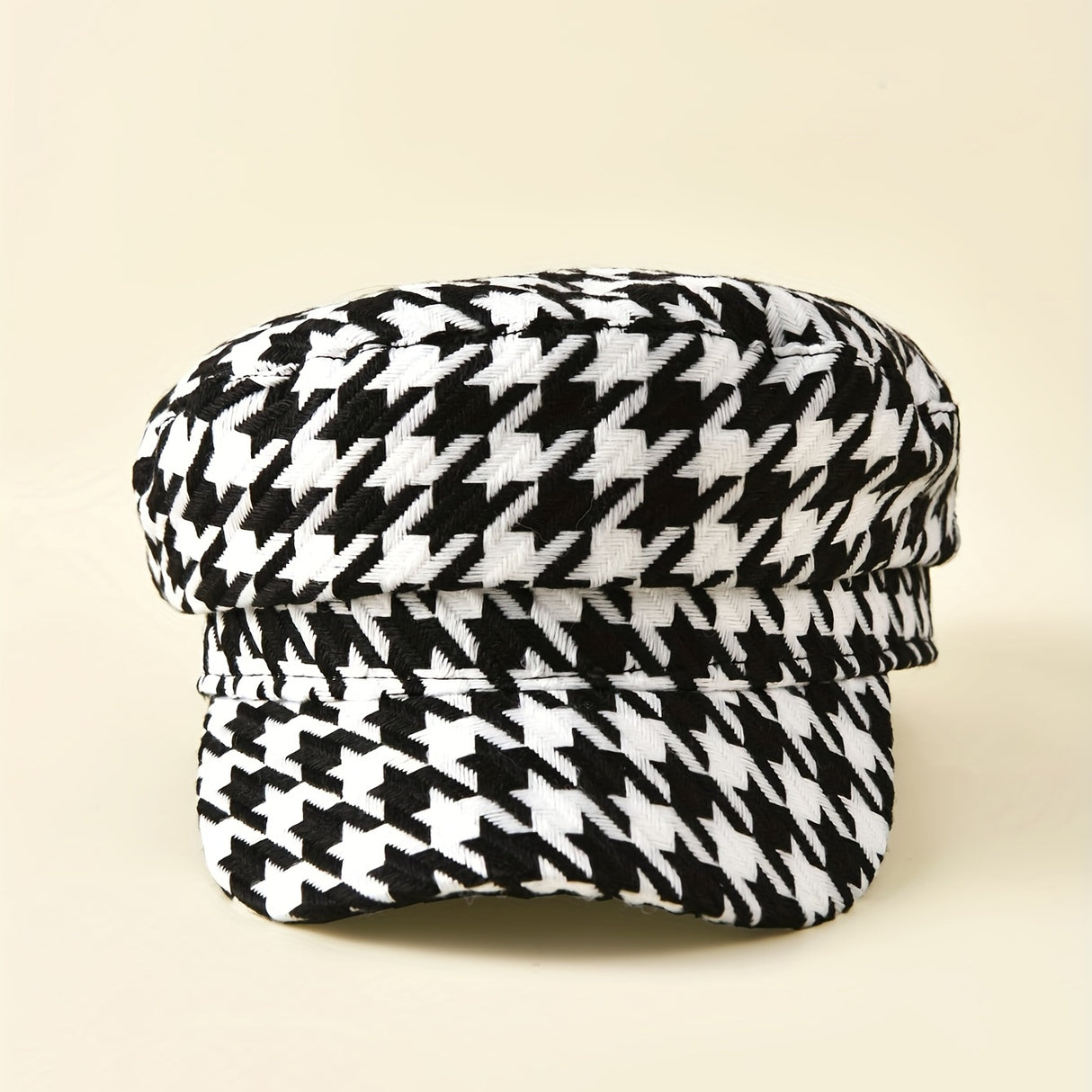 Houndstooth Newsboy Cap Women's Elegant Military Style Hats Breathable Painters Hats