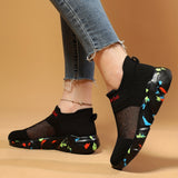Women's Mesh Sports Shoes, Comfort Knit Low Top Running Shoes, Casual Breathable Walking Slip-On Shoes
