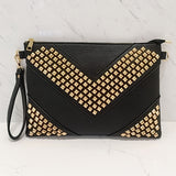 Fashion-Forward Womens Rivet Clutch Bag - Spiky Punk Style Crossbody Envelope Purse - Perfect for Everyday or Night Out Glam
