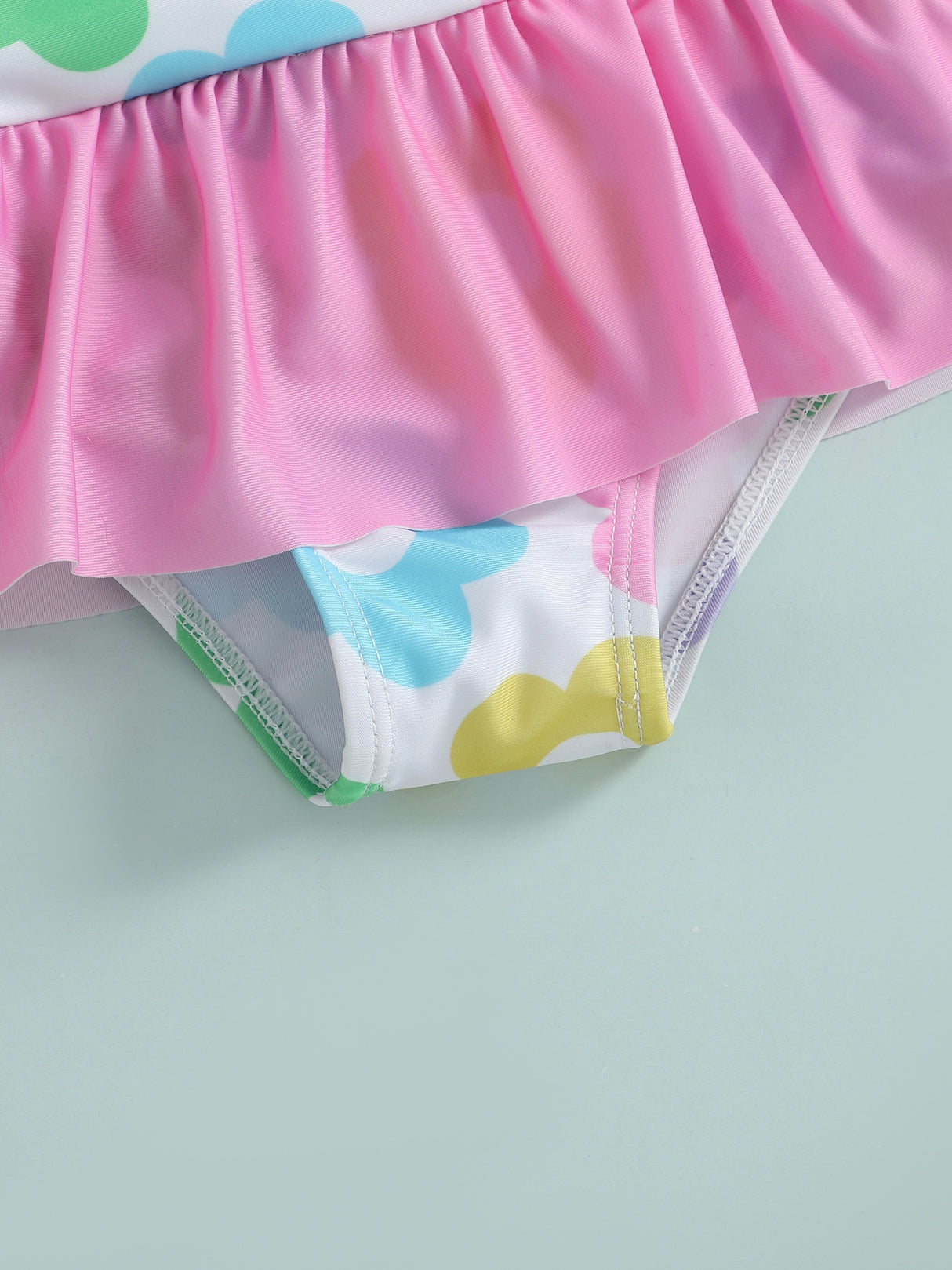 Toddler & Little Girls' Floral Print Swimsuit with Cross Straps, Sleeveless Ruffled Shoulders & Flared Skirt - Quick-Dry Beach & Pool Swimwear, Machine Washable Cute Bathing Suit, Coastal Outfit | Playful Design | Quickdry Ma