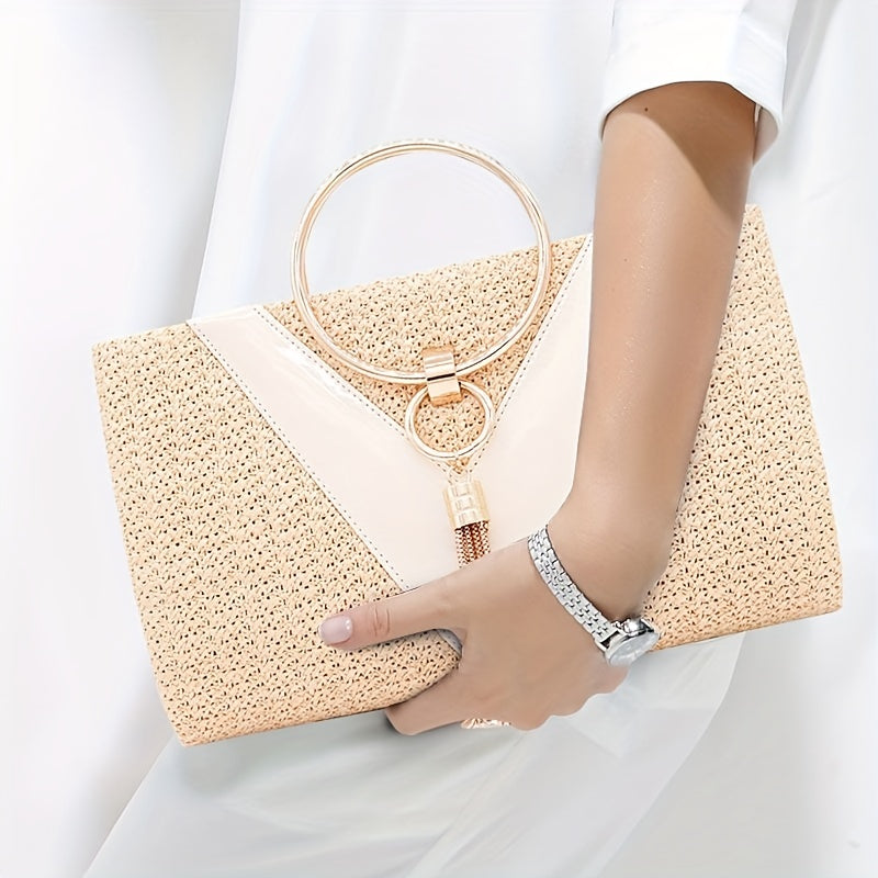 Stylish Chain Shoulder Bag, Retro Tassel Decor Braided Handbag, Versatile Banquet Evening Party Clutch Purse - Perfect for Carnival Mardi Gras Music Festival