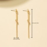 Knot Detail Drop Earrings Simple Metal Long Thread Shape Dangle Earrings Simple Daily Party Earrings