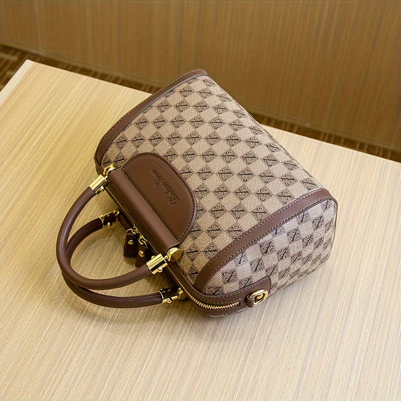 Luxury Design Boston Bag For Women, Fashion Small Handbag, Elegant Crossbody Bag Purse