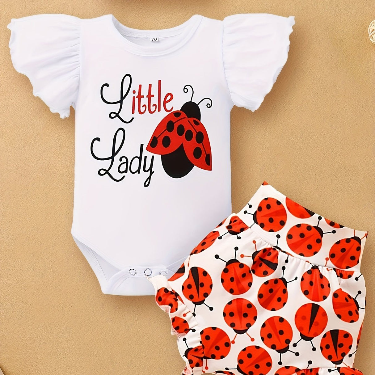 3pcs Baby Girl Summer Outfit: "Little Miss Sunshine" Ruffle Short Sleeve Romper, Floral Shorts & Matching Headband - Cotton Blend, Machine Washable, Casual Baby Clothing | Ruffled Baby Romper | Comfortable Babywear, Baby Girl