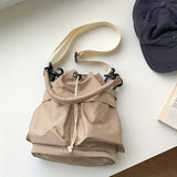 Luxury Large Capacity Drawstring Crossbody Bag - Women's Nylon Shoulder Bag for Daily Use - Spacious, Stylish, and Practical Tote Bag with Adjustable Strap