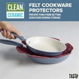 Ceramic 16 piece set of non stick aluminum cookware, slate blue soft and non-toxic healthy ceramic non stick pot set dishwasher safe and non stick pot convenient quality detachable handle induction cookware set non stick cook
