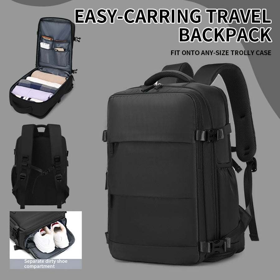 15.6 Inch Laptop Backpack for Men & Women - Lightweight High Quality Travel Backpack with Shoe Compartment, Large Capacity College School Bag, Adjustable Chest Pockets & Ergonomic Design for Business Commuting, Outdoor Advent