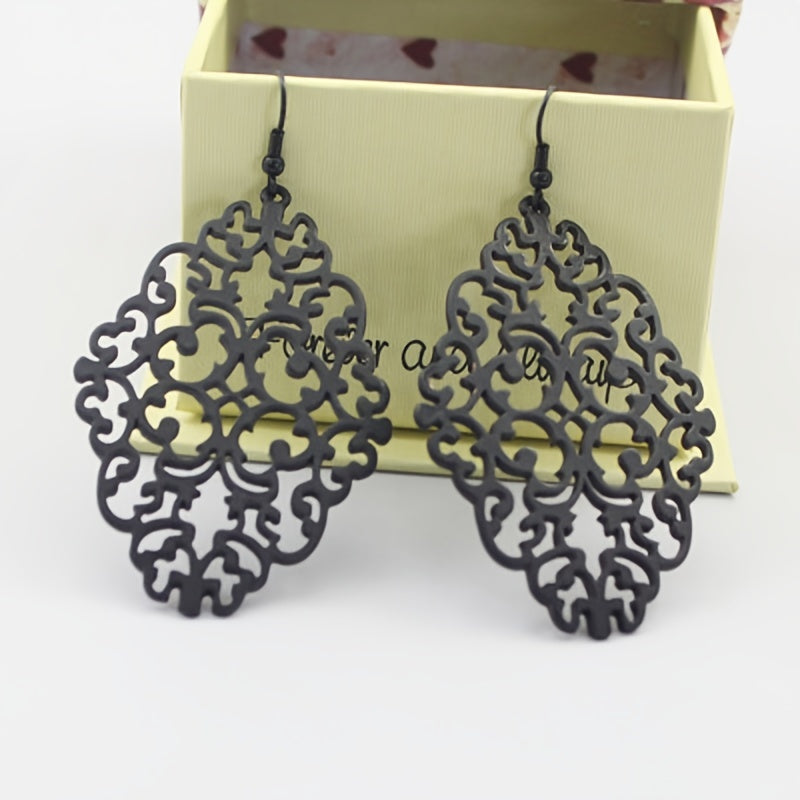 Chic Boho Dangle Earrings - Large Drop Design for Elegant Occasions - Simple yet Stylish Wedding Jewelry Ideal for Brides & Fashionistas - For Women