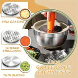 Mixing Bowls With Airtight Lids Set, 26PCS Stainless Steel Khaki Bowls With Grater Attachments, Non-Slip Bottoms & Kitchen Gadgets Set, Size 7, 4, 2.5, 2.0, 1.5, 1QT, Great For Mixing & Serving