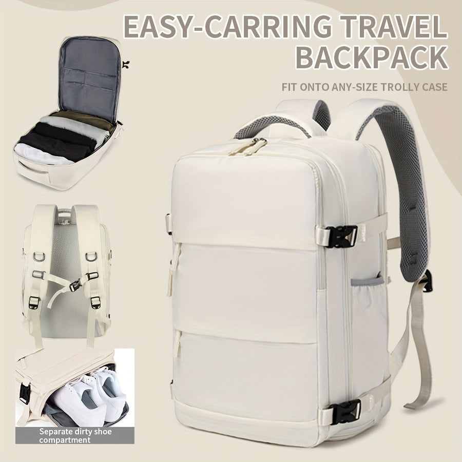 15.6 Inch Laptop Backpack for Men & Women - Lightweight High Quality Travel Backpack with Shoe Compartment, Large Capacity College School Bag, Adjustable Chest Pockets & Ergonomic Design for Business Commuting, Outdoor Advent