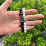 2pcs Men Dumbbell Decor Beaded Bracelets, Gift For Family And Friends, Holiday Birthday Gift For Boyfriends
