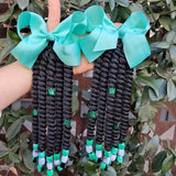 2pcs Delicate Braided Ponytail Hair Extensions - Exquisite Beads Decorations, Twist Dreadlocks Design, Stylish Ponytails, Adorable Hair Bows - Perfect for Girls and Young Women, Ideal for Casual Daily Wear, Leisure Activities