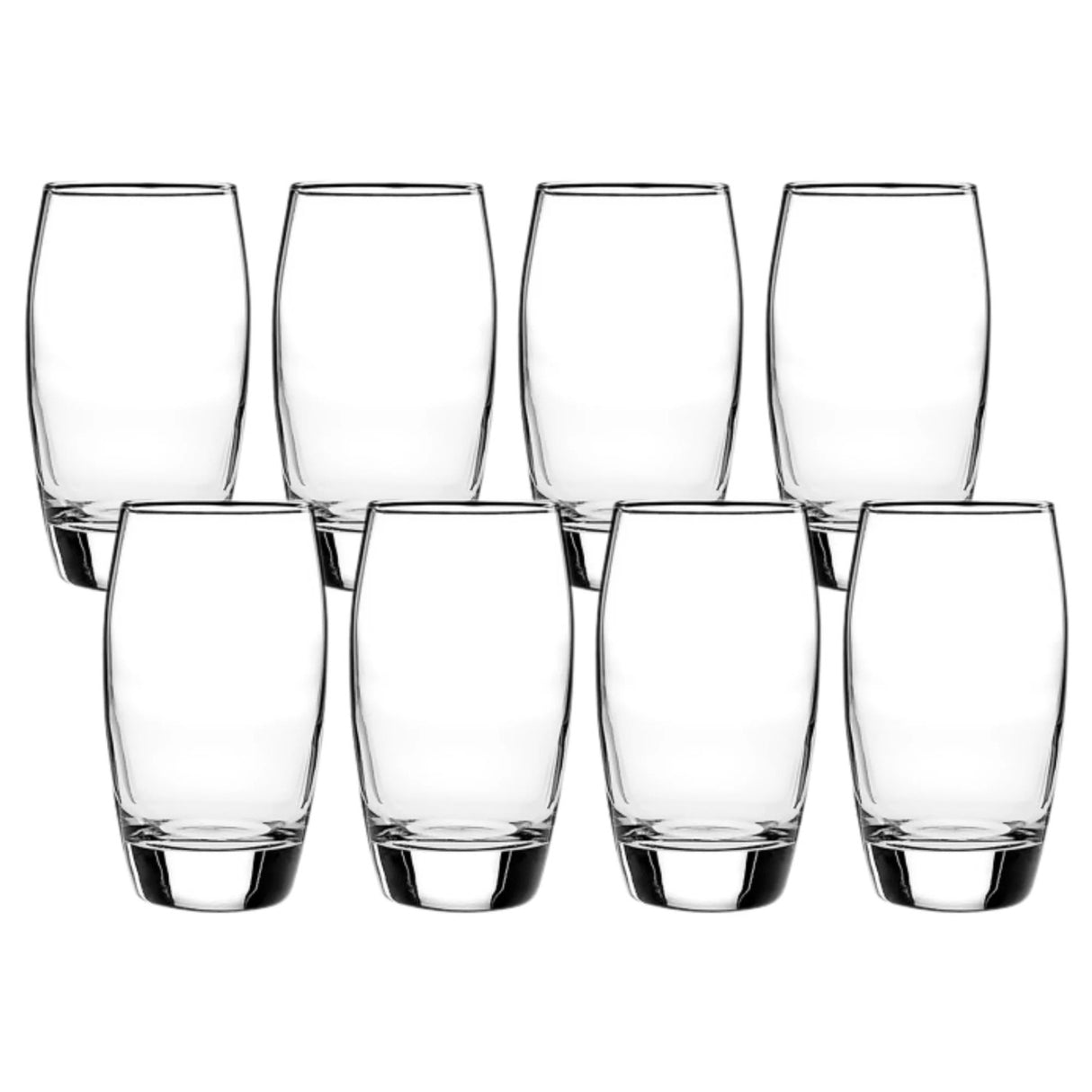 Set of 8 Ellendale 16oz Heavy Base Drinking Glasses - Durable, Clear Glassware for Spill-Proof Sipping, Perfect for Cold Beverages, Dishwasher Safe, Ideal for Home & Gifting, Drinking Glass Set
