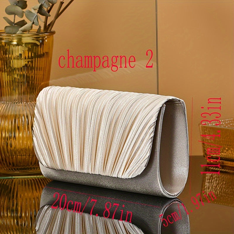 Striped Polyester Evening Clutch Bag with Removable Strap - Elegant Party Accessory for Women with Buckle Closure and Nylon Lining - Versatile Fashion Handbag for Formal Wear
