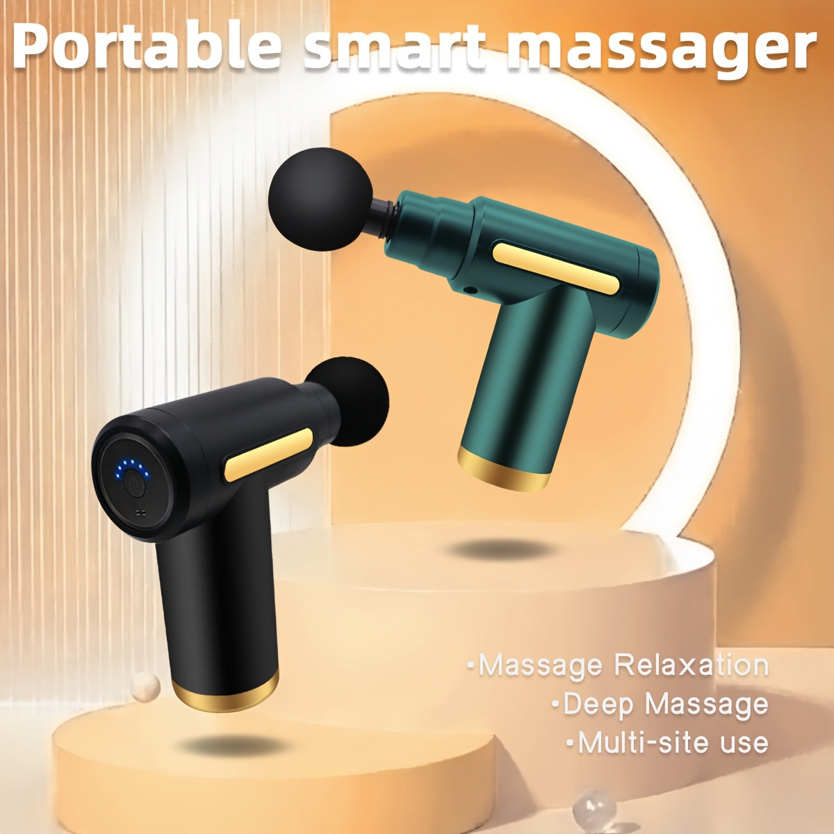 Ultra-long Battery Life, Four Kinds Of Massage Heads Can Be Replaced With Massage Guns MINI Convenient TYPE-C Electric Massager, Six-speed Adjustable Mute Fascia Gun, Multi-function Button Fascia Gun.