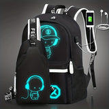 2pcs/set Cartoon Print Large Capacity Casual Backpack, 2-Piece Set: Travel Backpack, School Bag, Chest Bag
