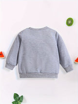 1pc Toddler Boys' Casual Long Sleeve "Armor of God" Print Pullover Sweatshirt, Polyester Knit Cartoon Pattern, Round Neck, Elastic Fabric, Loose Fit for Spring/Autumn