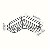 Stainless Steel Corner Shower Rack - Rust-Resistant, Wall-Mounted Bathroom Storage Shelf, Suitable for Storing Shampoo, Toner, And Cosmetics.
