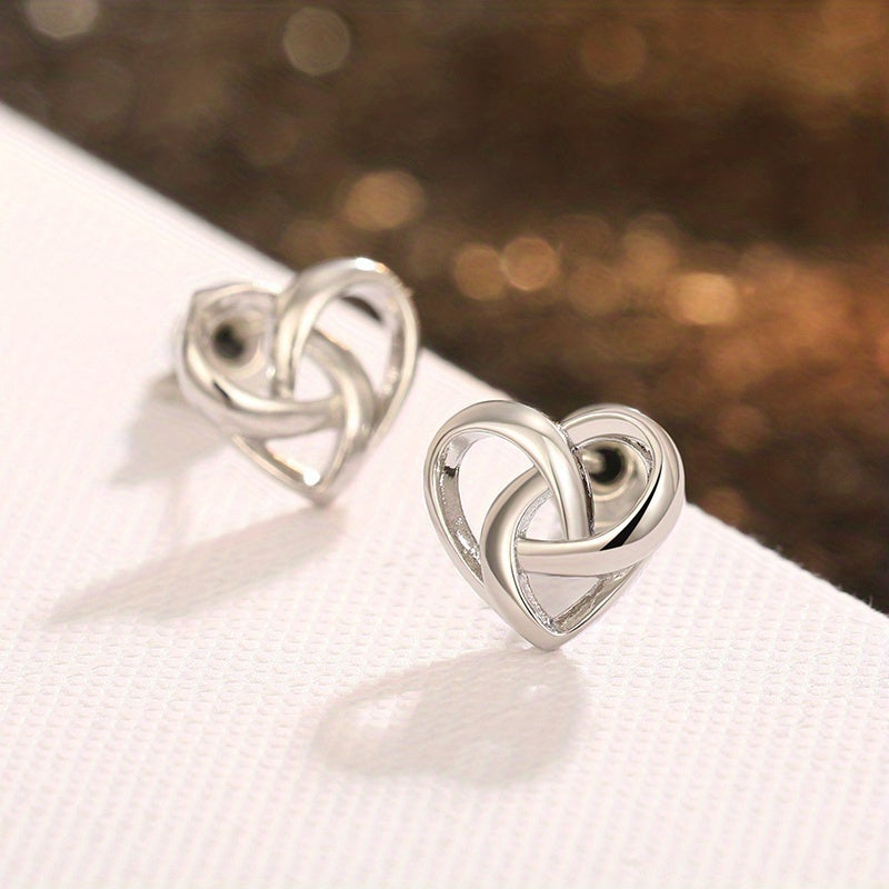 Celtic Heart Knot Earrings for Women Mini Small Stud Earrings Daily Casual Simple Accessories