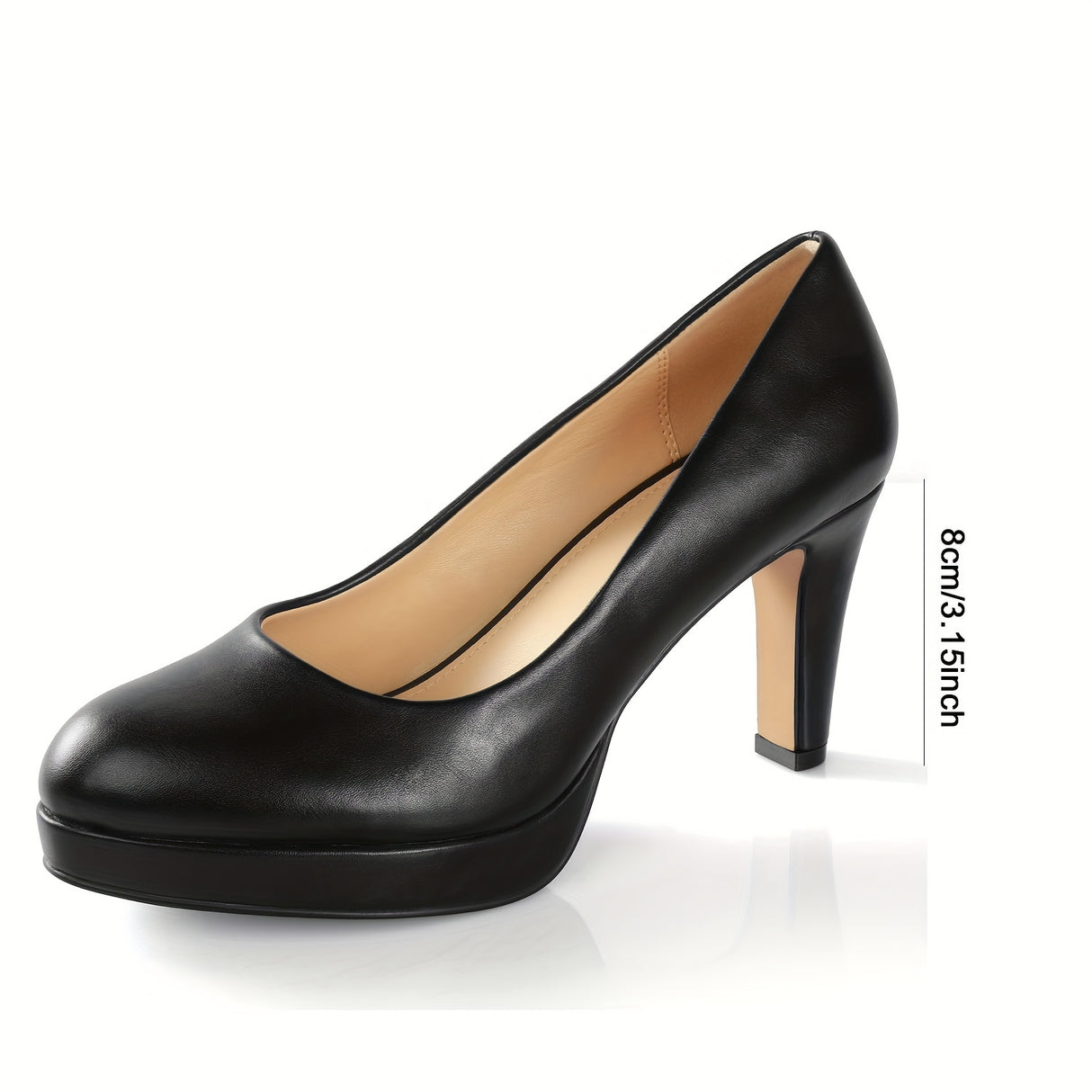 Women's Pumps - Womens Comfy Close Toe Heels - 3.15in Black Dress Shoes for Women - Comfortable Work Heels for Women - Black Heels, Nude Heels, White Heels, Golden Heels, Silver Heels for Women