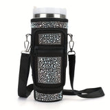 Water Bottle Carrier Bag, Cup Belt Bag with Phone Pocket, Adjustable Strap