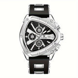 Sports Triangle Mens Watches, Luminous Pointers Fashion Rubber Strap Waterproof Irregular Quartz Wristwatch