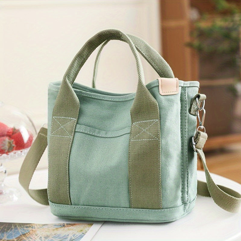 Elegant Canvas Tote Bag: Secure Zipper, Spacious & Lightweight - Perfect for Everyday Use & Comfort